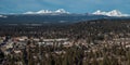 Skyline of Bend Oregon with Cascade Mountains