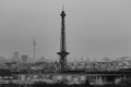 The Berlin skyline in gray. You can see the radio tower and the television tower. Royalty Free Stock Photo