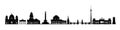 Skyline of Berlin city. Varius landmarks silhouette of Berlin, Germany. Travel Germany famous places icon set Royalty Free Stock Photo