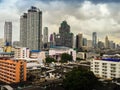 Skyline of big city full of skyscrapers in the business district Royalty Free Stock Photo