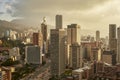 Skyline of Bogota city in Columbia during sunset Royalty Free Stock Photo