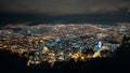 Skyline of Bogota from Monserrate at night Royalty Free Stock Photo