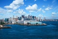 Skyline of Boston from Freight Harbor Royalty Free Stock Photo