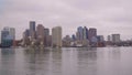 Skyline of Boston - view from Boston Harbor - travel photography Royalty Free Stock Photo