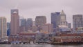 Skyline of Boston - view from Boston Harbor - travel photography Royalty Free Stock Photo