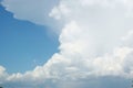 Skyline with Bright Blue Sky and Some Odd Shaped White Clouds Royalty Free Stock Photo
