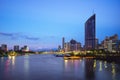 Skyline of Brisbane at night, capital of Queensland, Australia Royalty Free Stock Photo