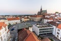 Skyline of Brno city with Zelny trh square and the cathedral of St. Peter and Paul, Czech Republ Royalty Free Stock Photo