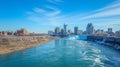 The Skyline of Buffalo with the Nigara Falls. Royalty Free Stock Photo