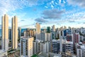 Skyline Buildings in a Blue Sky day at Boa Viagem Beach, Recife, Pernambuco, Brazil Royalty Free Stock Photo