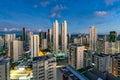 Skyline Buildings in Boa Viagem Beach after sunset, Recife, Pernambuco, Brazil Royalty Free Stock Photo