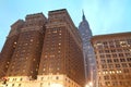 Skyline of buildings from Greeley Square, Midtown, Manhattan, New York City Royalty Free Stock Photo