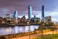 Skyline of buildings at Las Condes,  Vitacura and Providencia districts in Santiago Royalty Free Stock Photo