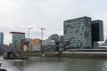 Skyline of the buildings in the media harbor in Duesseldorf, Germany