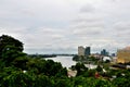 Skyline buildings with Sarawak River of Kuching Sarawak Borneo East Malaysia Royalty Free Stock Photo