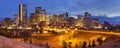 Skyline of Calgary, Alberta, Canada at night Royalty Free Stock Photo