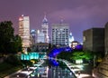 Cityscape from Canal Walk in Indianapolis, Indiana Royalty Free Stock Photo