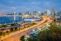 Skyline of capital city Luanda, Luanda bay and seaside promenade with highway during afternoon, Angola, Africa Royalty Free Stock Photo