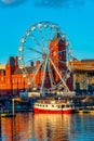 Skyline of Cardiff bay in Wales, UK