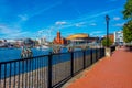 Skyline of Cardiff bay in Wales, UK