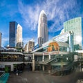 Skyline of charlotte north carolina with blue sky Royalty Free Stock Photo
