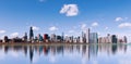 Skyline of Chicago city with reflection, illinois. USA Royalty Free Stock Photo