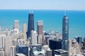 Skyline of Chicago Downtown Illinois Royalty Free Stock Photo
