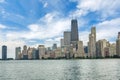 Skyline of Chicago, Illinois from North Avenue Beach on Lake Mic Royalty Free Stock Photo