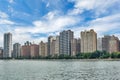 Skyline of Chicago, Illinois from North Avenue Beach on Lake Mic Royalty Free Stock Photo