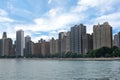 Skyline of Chicago, Illinois from North Avenue Beach on Lake Mic Royalty Free Stock Photo