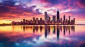 skyline chicago lakefront Royalty Free Stock Photo