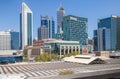 Skyline of city center of Perth, view from the rooftop of Art Gallery