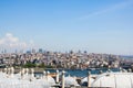 Skyline of the city of Istanbul, view of the architecture Beyoglu district and the medieval Galata tower, observation deck