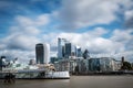 Skyline of the City of London by the river Thames Royalty Free Stock Photo