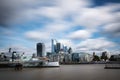 Skyline of the City of London by the river Thames Royalty Free Stock Photo