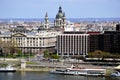 Skyline and city panorama of Budapest with the Danube and the Basilica Royalty Free Stock Photo