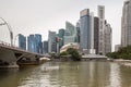 The skyline and cityscape along Singapore River Royalty Free Stock Photo