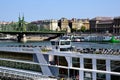 Skyline and cityscape in Budapest, Hungary along the Danube river Royalty Free Stock Photo