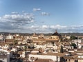 Skyline cityscape city view aerial from the Bell tower of the Mezquita cathedral in Cordoba, Andalusia, Spain