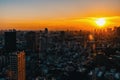 The skyline and cityscape at sunset in Tokyo, Japan Royalty Free Stock Photo