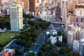 The skyline and cityscape at sunset in Tokyo, Japan Royalty Free Stock Photo