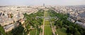 Skyline cityscape view of champ de mars park with military school Royalty Free Stock Photo