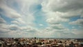 skyline with clouds under big city, Kiev Royalty Free Stock Photo