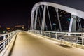 Skyline of Columbus, Ohio from Bicentennial Park bridge at Night Royalty Free Stock Photo