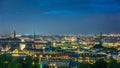 Skyline of Copenhagen downtown, endless city lights Royalty Free Stock Photo