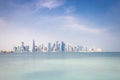 Skyline of the Corniche Promenade, Doha, Qatar. Royalty Free Stock Photo