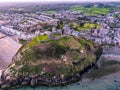 The Skyline of Criccieth and beach after sunset, Wales, UK