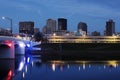 Skyline of Dayton at night Royalty Free Stock Photo