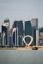 Skyline Doha in the afternoon at Doha corneach, Qatar 10-04-2024