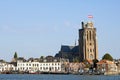 Skyline Dordrecht with Hooikade and Great Church Royalty Free Stock Photo